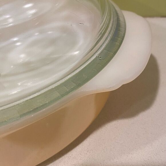 Vintage Fire King Ovenware Casserole Peach Luster - Picture 4 of 9